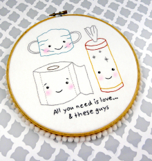 Toilet paper mask wipes pandemic fun pattern