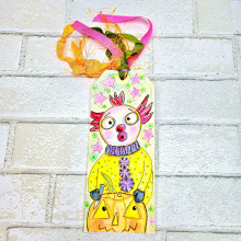 spooky scary halloween clown art tag