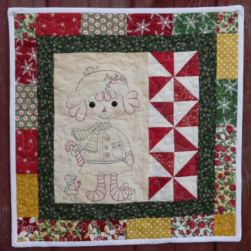 CANDY CANE RAGGEDY AND MOUSERS STITCHERY QUILT WALLHANGING PATTERN