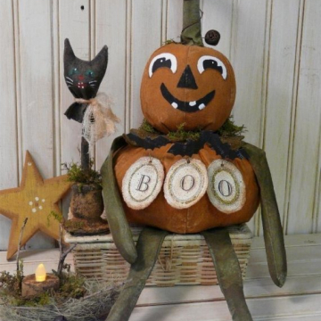 BOO Pumpkin man doll & cat pattern