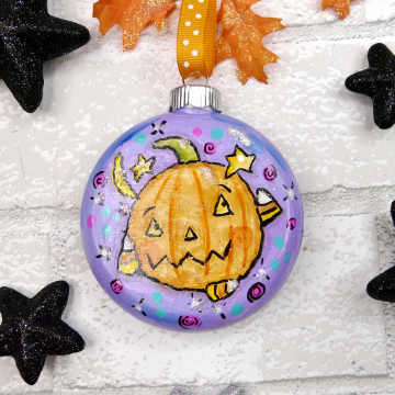 Halloween Pumpkin Jack o Lantern ornament - candy corn - EEK! saying