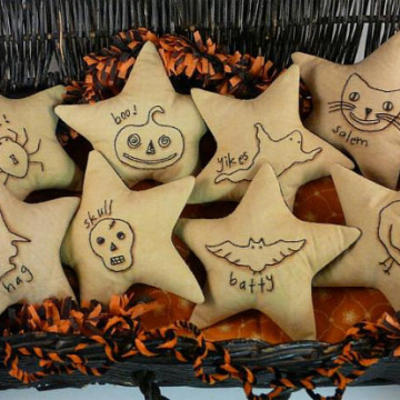 Haunted Halloween Prim Ornies pattern