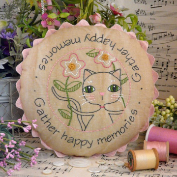 Gather happy memories cat embroidery Pattern