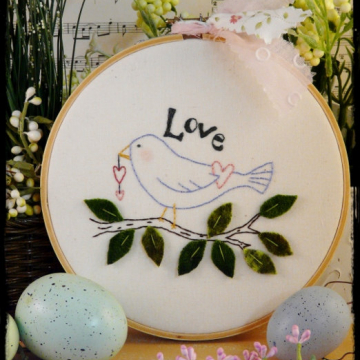 Love bird embroidery pattern