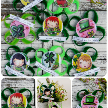 St. Patrick's day ornaments and banner pattern #353.