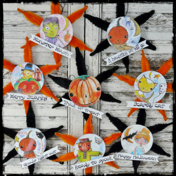 Halloween ornaments and banner pattern #360