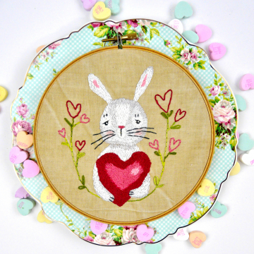 Some bunny's in love Embroidery thread painting pattern #417