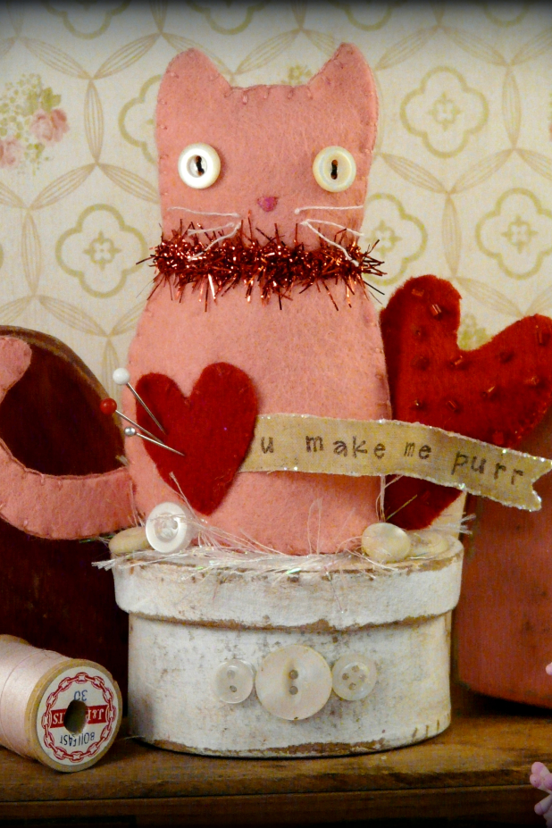 Valentine Kitty Cat Make DO pattern Valentine Kitty Cat Make DO pattern pincushion