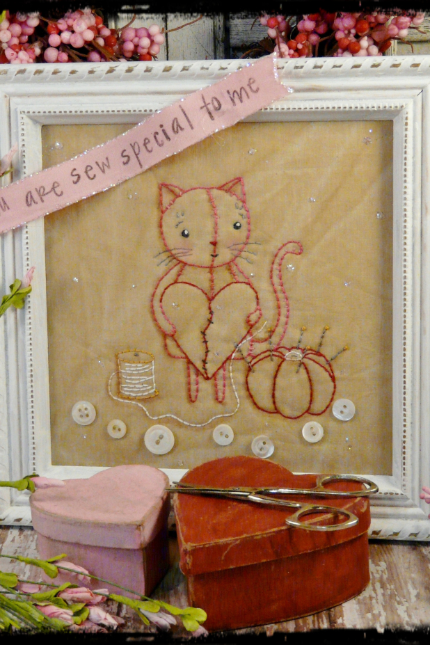 You are sew special to me kitty cat embroidery pattern #322