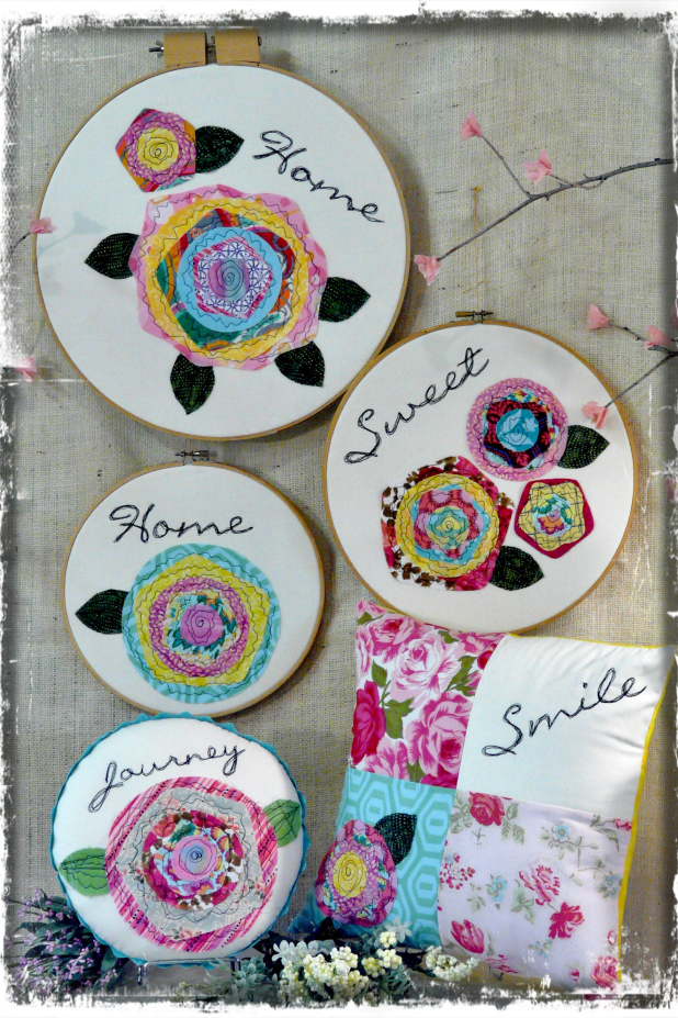 Home is the happiest place hoop art pattern