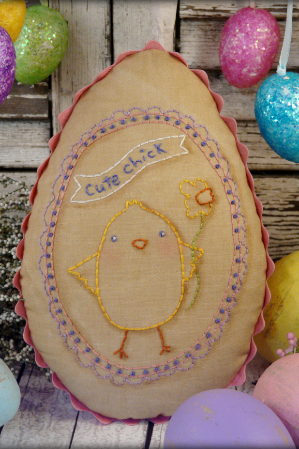 Cute Chick Easter egg pattern pillow #325