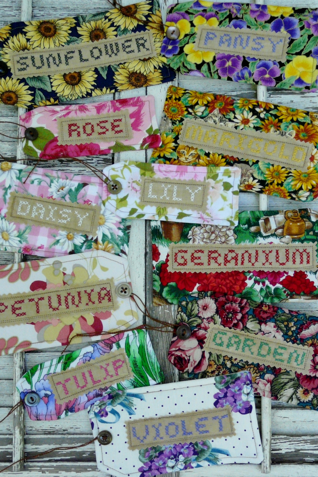 Garden tags Faux cross-stitch Pattern Garden tags Faux cross-stitch Pattern
