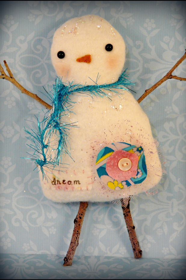 Sweet sugar plum Snowmen pattern Christmas Wool Snowman Pattern - 2013 bowl filler ornaments ornies doll