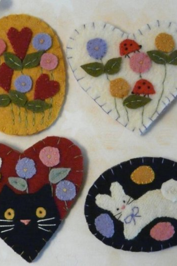 Spring & Summer 2- WOOL PINS cat bunny