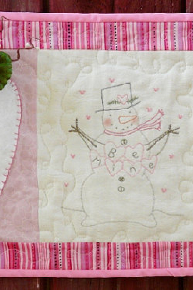 Be Mine valentine snowman embroidery pattern Be Mine valentine snowman embroidery pattern