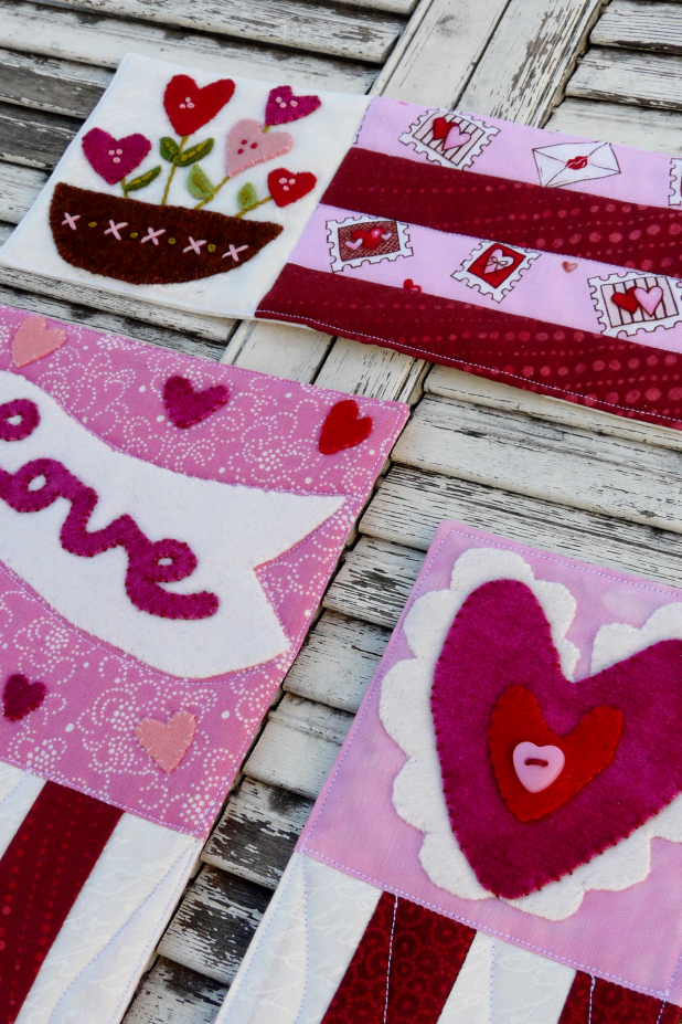 A vintage Valentine mini Quilts pattern A vintage Valentine heart banner mini Quilts pattern