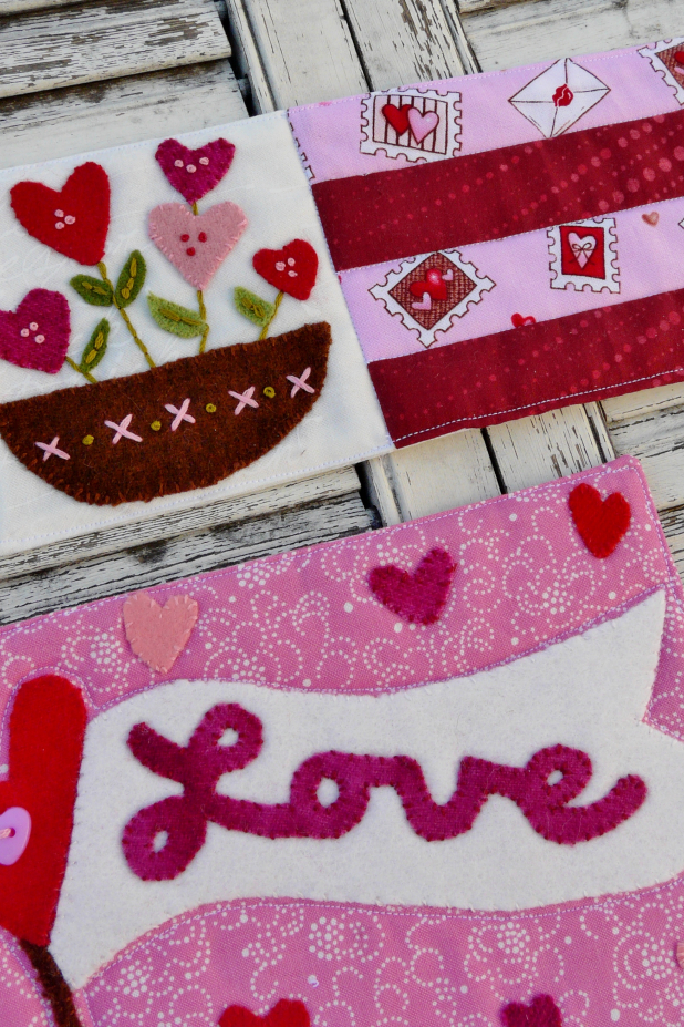 A vintage Valentine mini Quilts pattern A vintage Valentine heart banner mini Quilts pattern