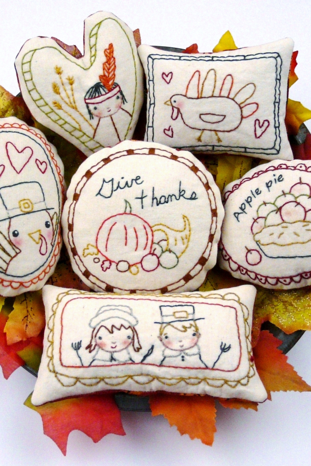 Give Thanks- 8 embroidery designs, ornaments & bowl fillers pattern #387 Thanksgiving- 8 embroidery designs, ornaments & bowl fillers pattern