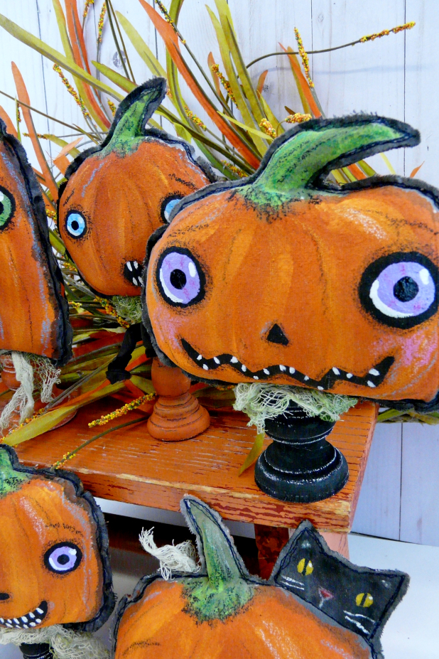 Haunted Pumpkin Patch pattern #396 easy painted pumpkins tutorial pattern