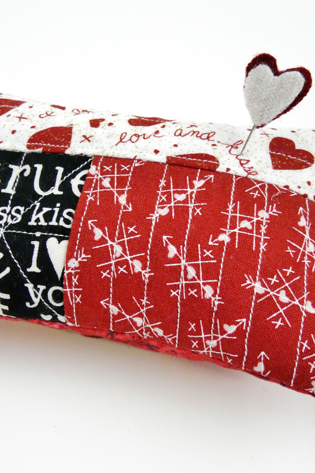 valentine hand embroidery pincushion quilted pattern