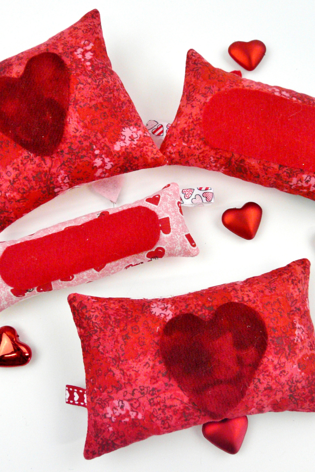 valentine hand embroidery pincushion quilted pattern