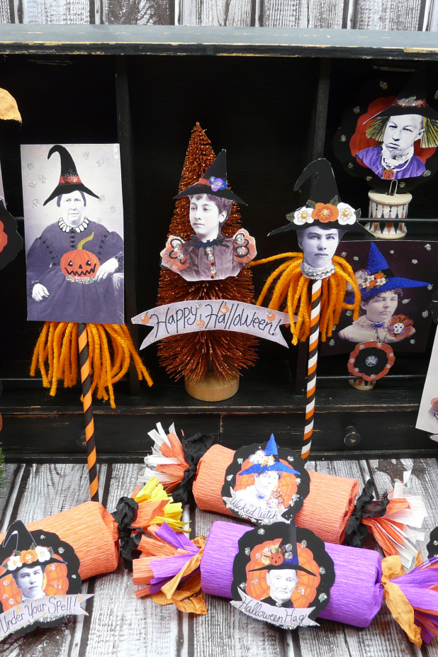 collections of witchy craft download sheets A Witchy Vintage Halloween collection PDF Collage sheets