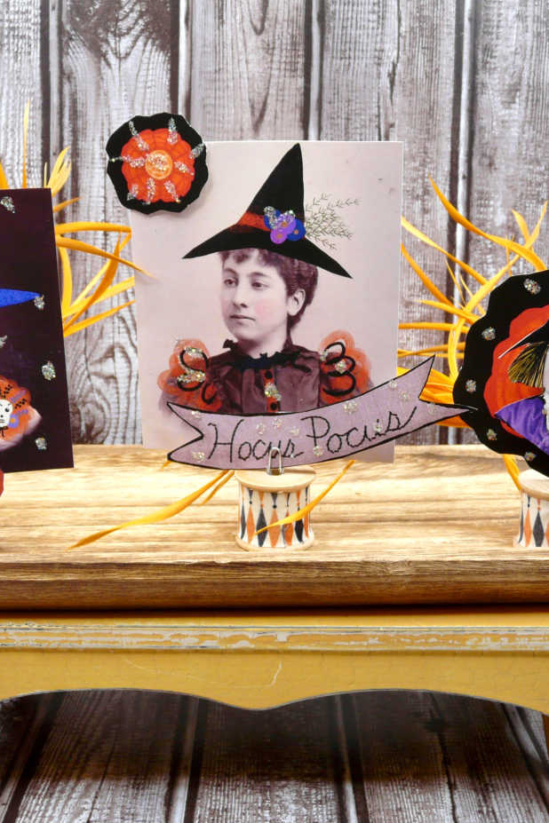 witch halloween decoration collage sheets A Witchy Vintage Halloween collection PDF Collage sheets
