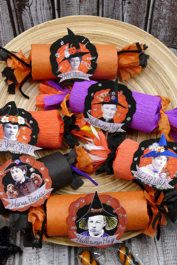vintage witch party favors decorations A Witchy Vintage Halloween collection PDF Collage sheets