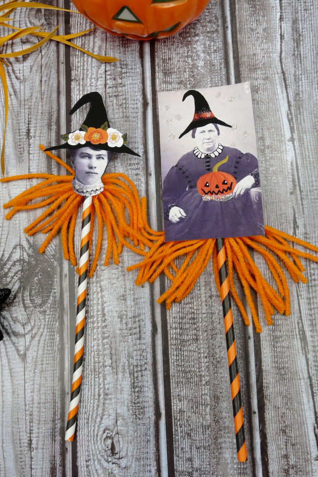 witch decoration picks A Witchy Vintage Halloween collection PDF Collage sheets