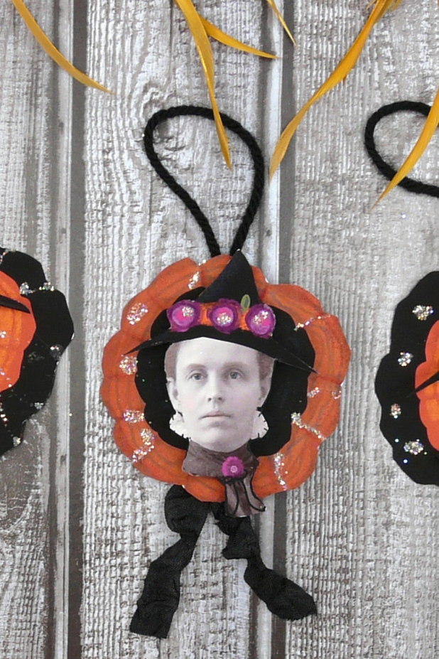 witch ornaments ornies A Witchy Vintage Halloween collection PDF Collage sheets