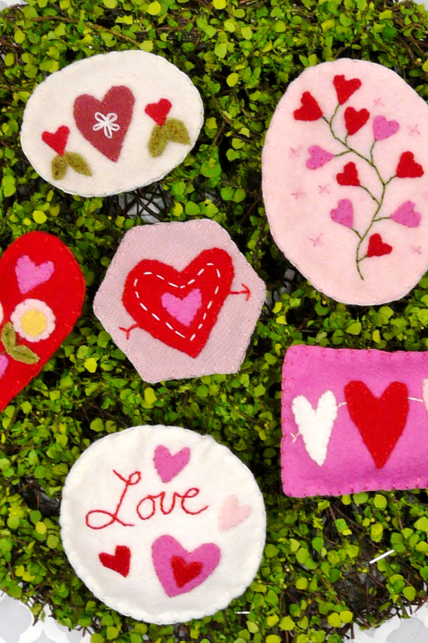 Sweet Valentine wool Ornaments Pattern 429