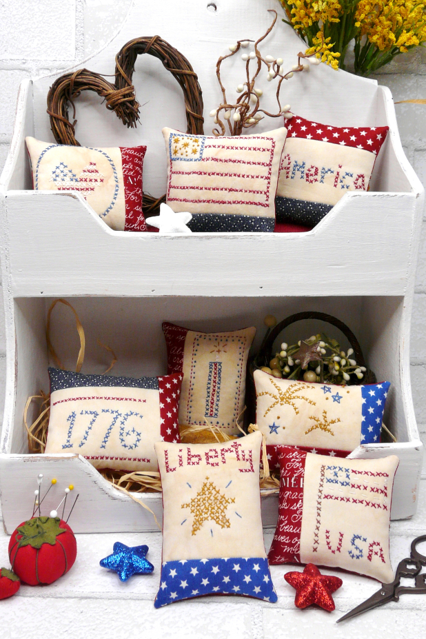 Americana Ornaments embroidery Pattern flag cross stitch Americana Ornaments embroidery Pattern 439- faux cross stitch