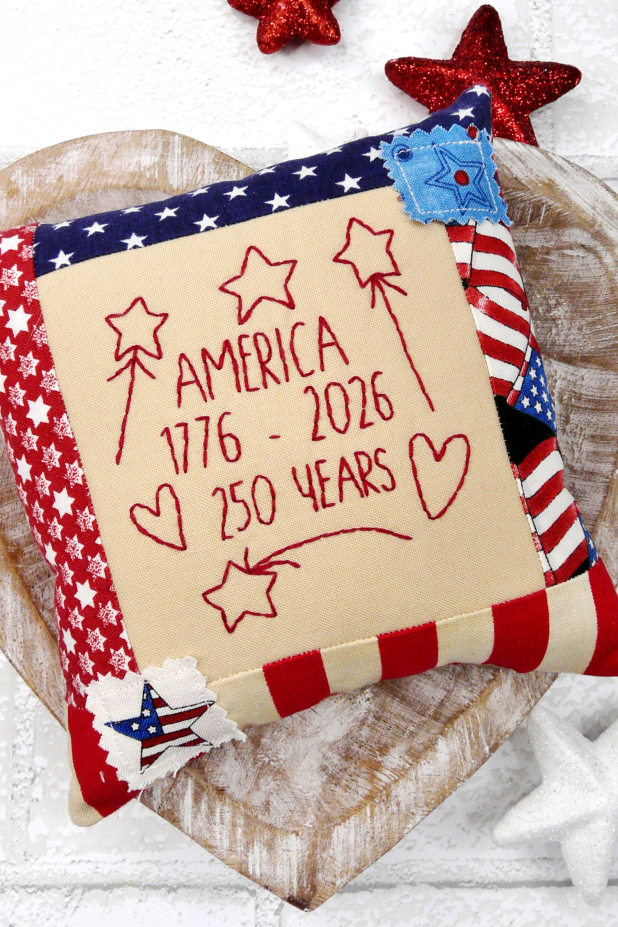 Americana ornaments bowl filler mini pillows embroidery pattern