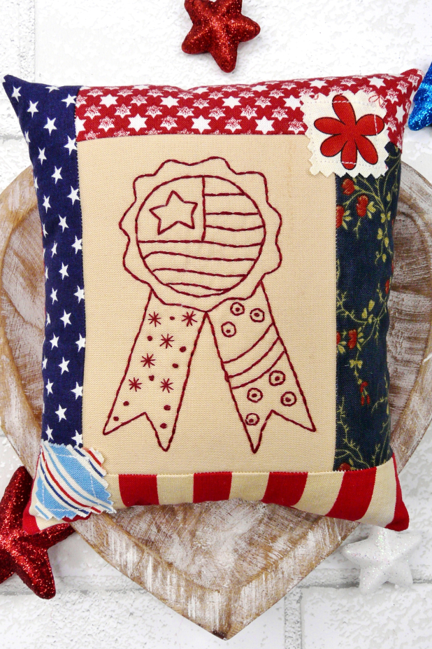 USA American bowl Fillers pattern Patriotic hand embroidery mini pillows bowl fillers ornaments pattern