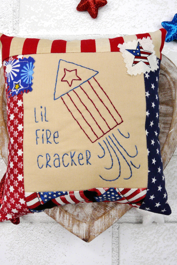 USA American bowl Fillers pattern Patriotic hand embroidery mini pillows bowl fillers ornaments pattern