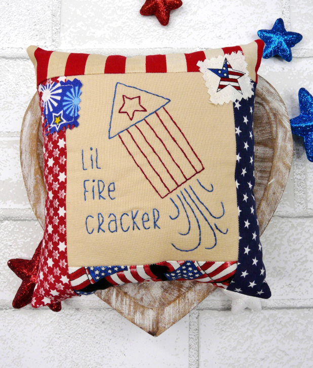 USA American bowl Fillers pattern Patriotic hand embroidery mini pillows bowl fillers ornaments pattern