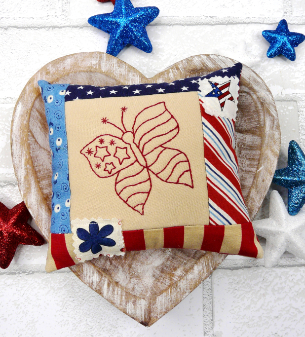 Patriotic American bowl Fillers pattern Americana bowl fillers mini pillows ornaments embroidery pattern