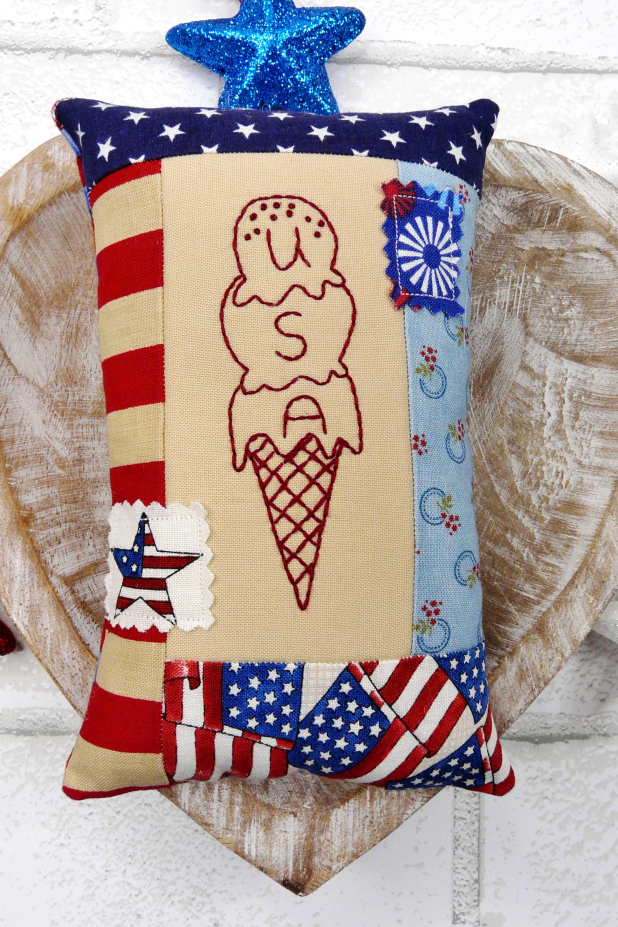 Americana bowl fillers mini pillows ornaments embroidery pattern