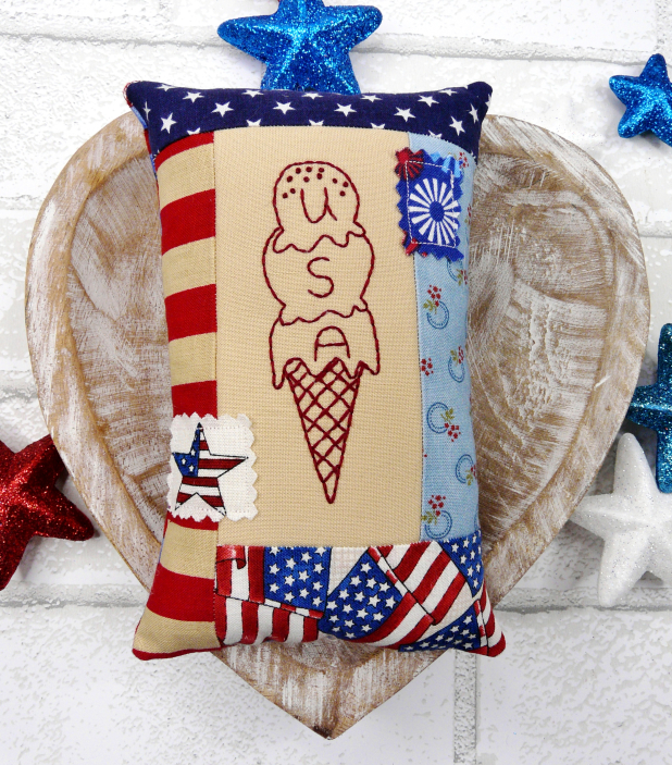 Patriotic American bowl Fillers pattern Americana bowl fillers mini pillows ornaments embroidery pattern