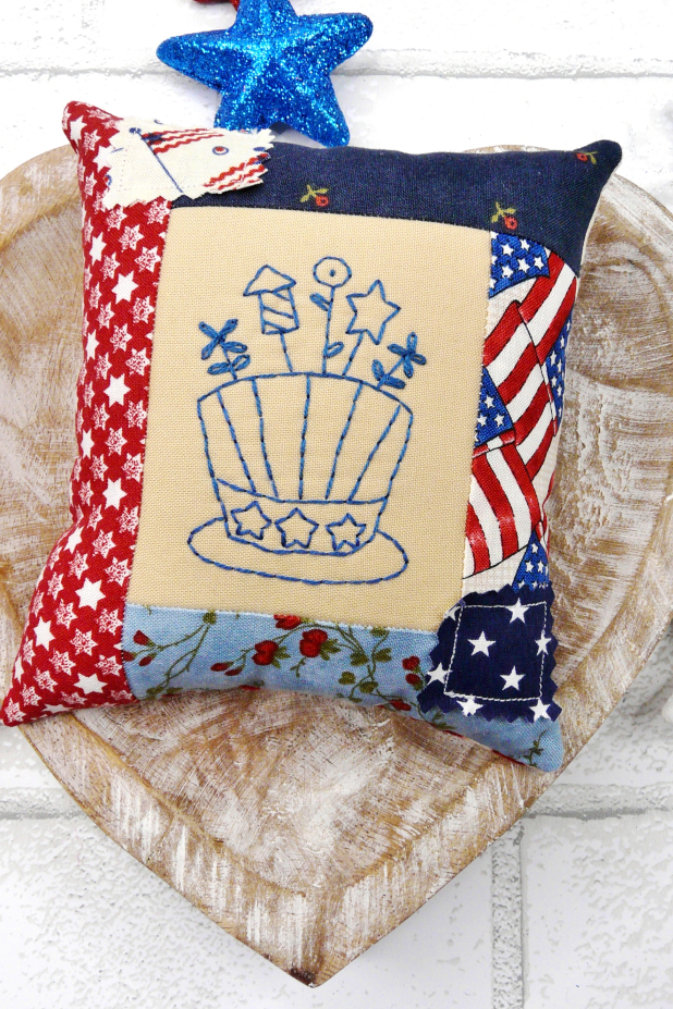 Americana bowl fillers mini pillows ornaments embroidery pattern