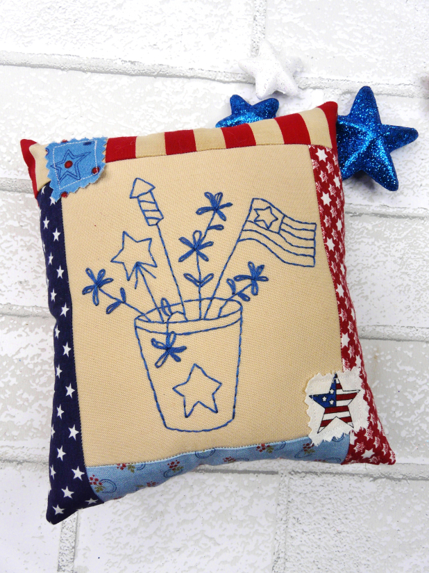 Flower pot flag embroidery pillow bowl filler decoration