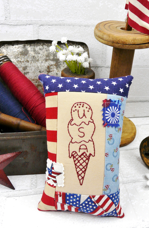 American Ice cream usa cone pillow