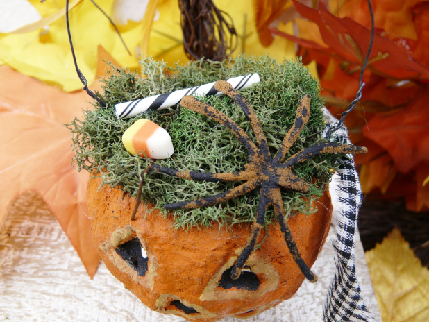 Jack o'lantern cotton spun ornament- vintage like ornie