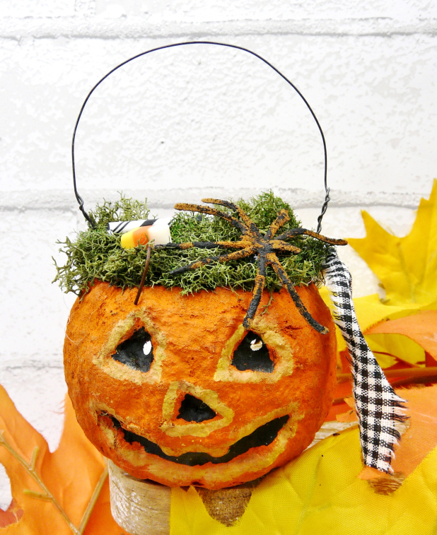 Jack o'lantern cotton spun ornament- vintage like ornie