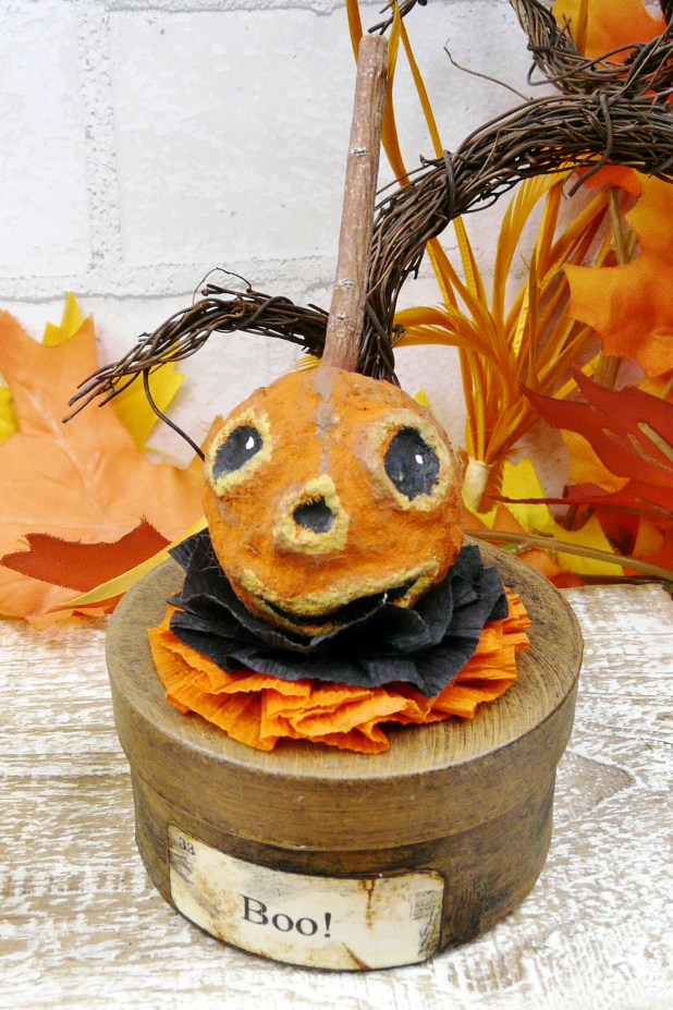 Halloween pumpkin jack o'lantern box cotton spun