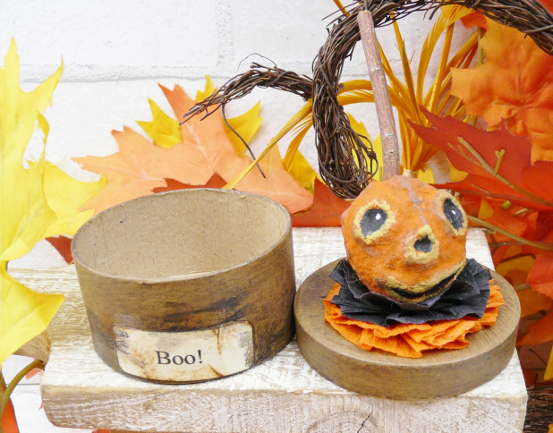 Halloween pumpkin jack o'lantern box cotton spun