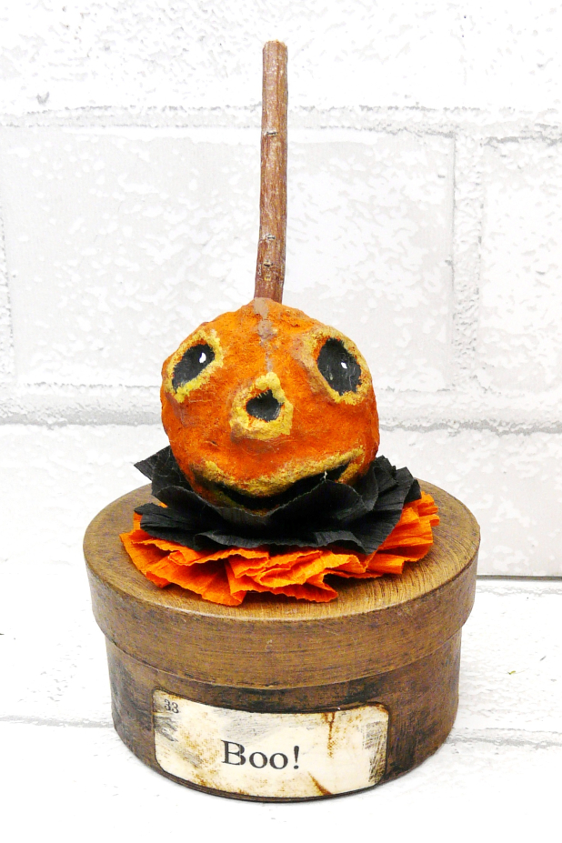 Halloween pumpkin jack o'lantern box cotton spun
