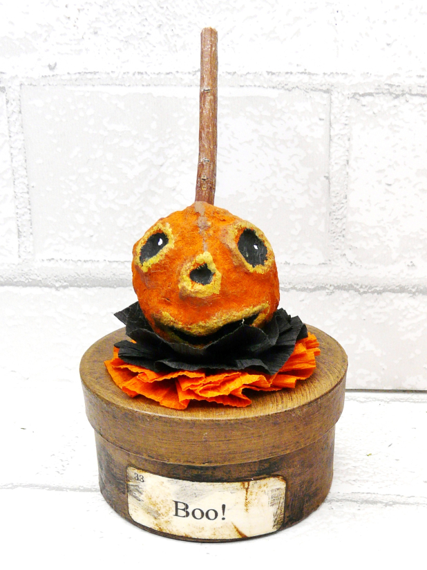 Halloween pumpkin jack o'lantern box cotton spun