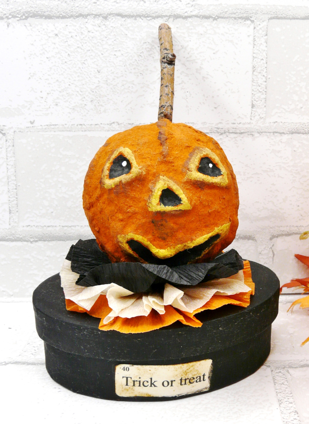 halloween pumpkin treat box cotton spun