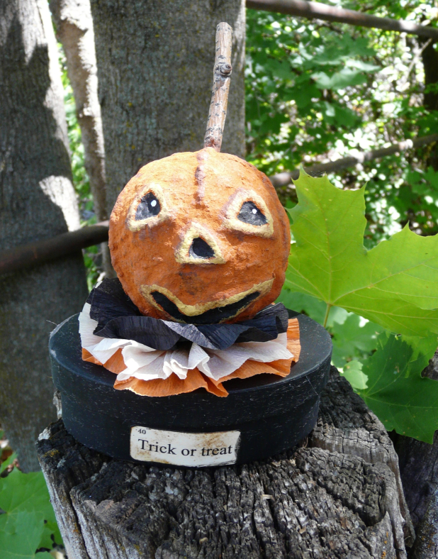 halloween pumpkin treat box cotton spun